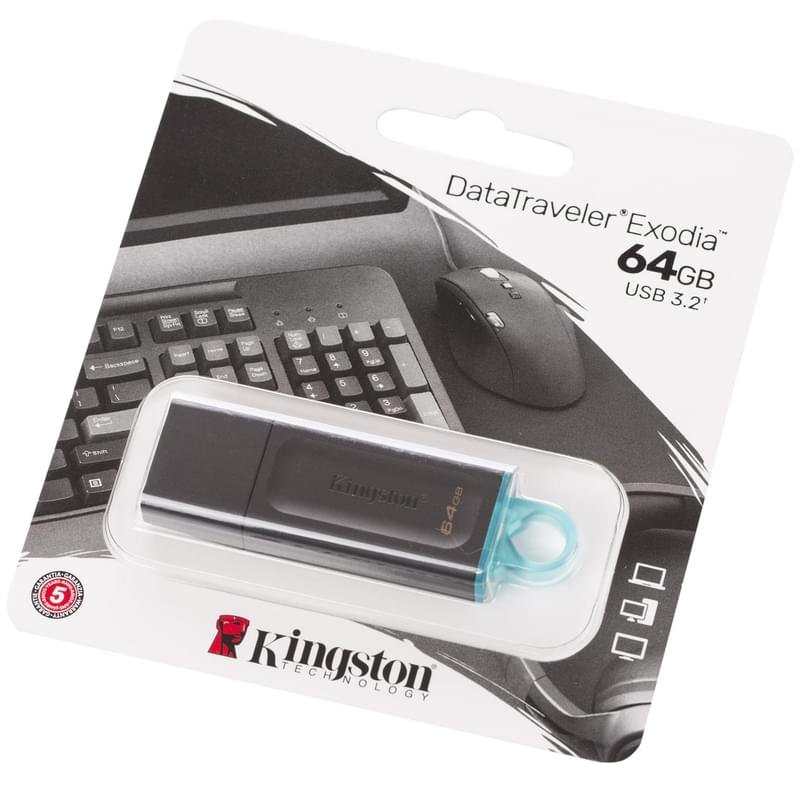 USB Флешка 64GB Kingston USB 3.2 Gen 1 Black (DTX/64GB) - фото #2