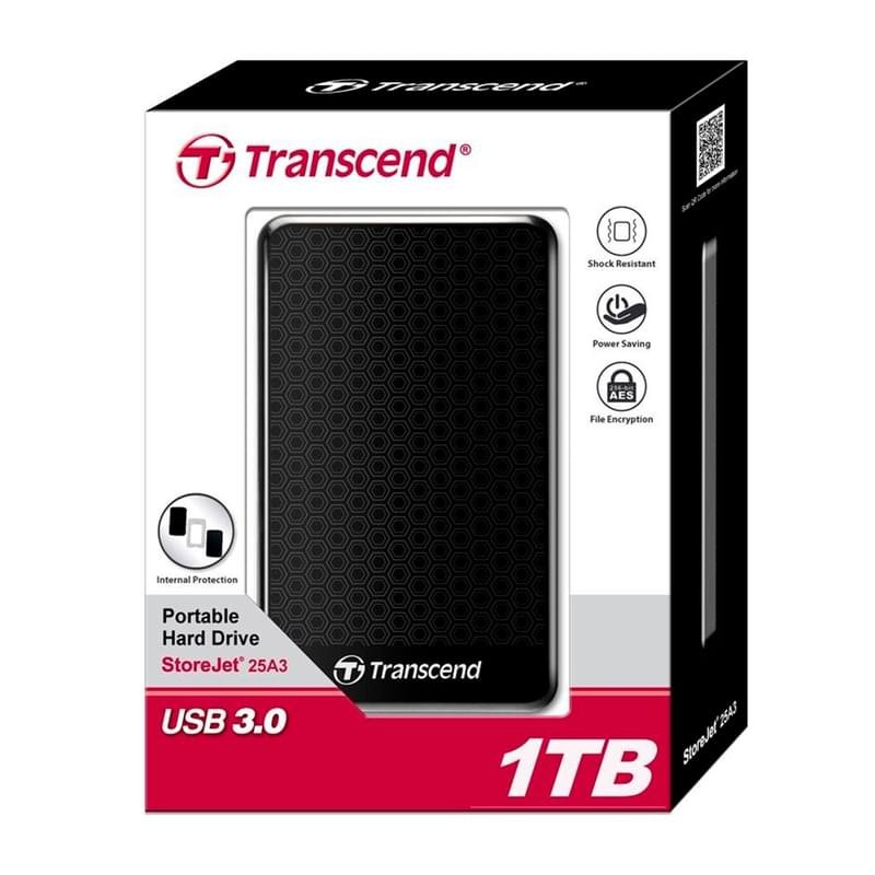 Внешний HDD 2.5" 1TB Transcend StoreJet 25A3K, USB 3.0 (TS1TSJ25A3K) - фото #6