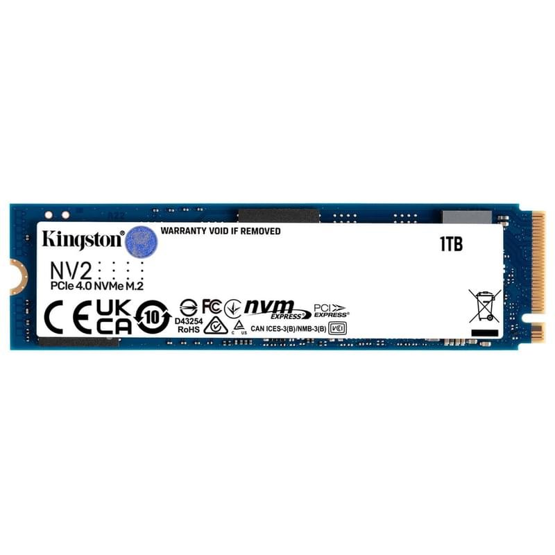 Внутренний SSD M.2 2280 1TB Kingston NV2 PCIe 4.0 x4 NVMe 3D TLC (SNVS2/1000G) - фото #0
