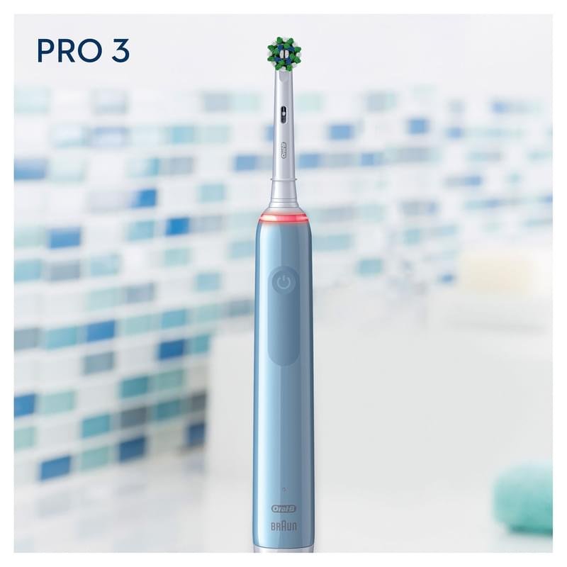 Электрическая зубная щётка Oral-B Pro 3 3000, с визуальным датчиком давления, голубая - фото #8