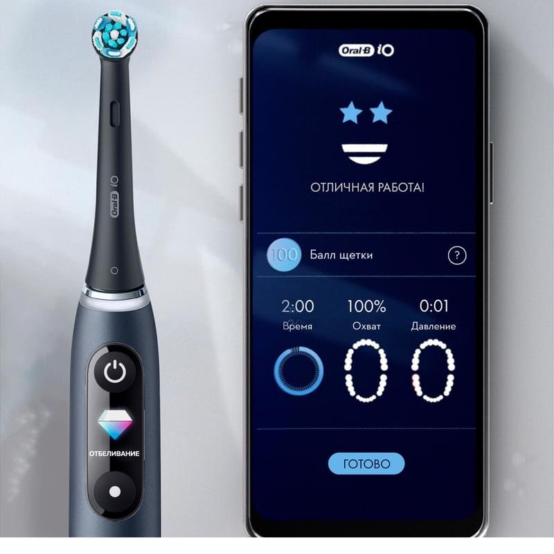 Электрическая зубная щётка Oral-B iO Series 8 Black Onyx, с инновационной магнитной технологией, цветной дисплей, премиальный дорожный футляр, Чёрная - фото #15