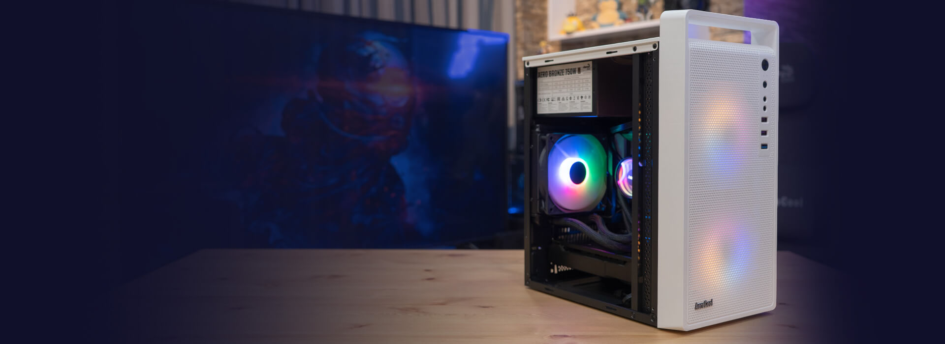 ПК корпус Aerocool CS-109 MiniTower, window, White mATX (CS-109-G-WT-v1 ...